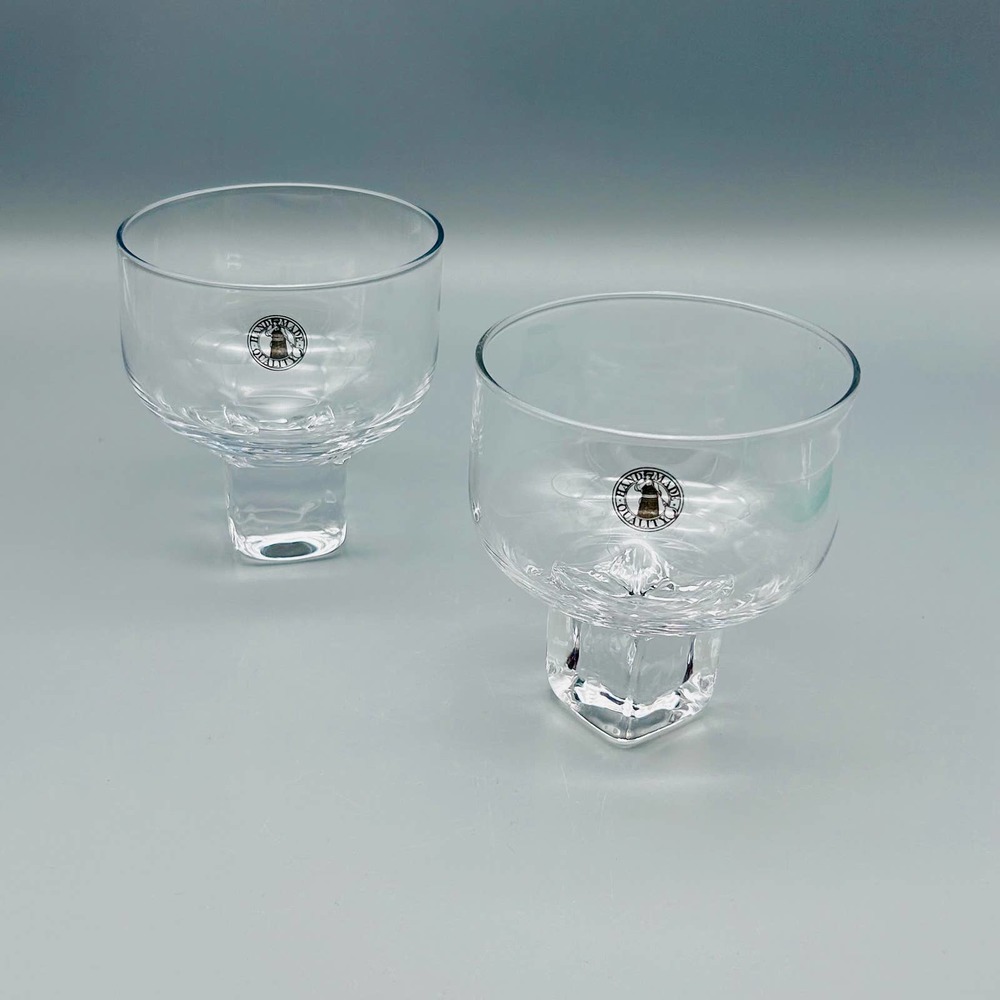 IKEA 2X Trendig 2013 Glass Block Stem Wine Glassware 2 Piece